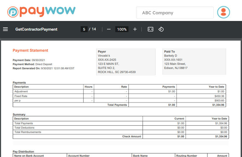 Track Pay Statements